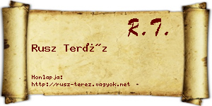 Rusz Teréz névjegykártya